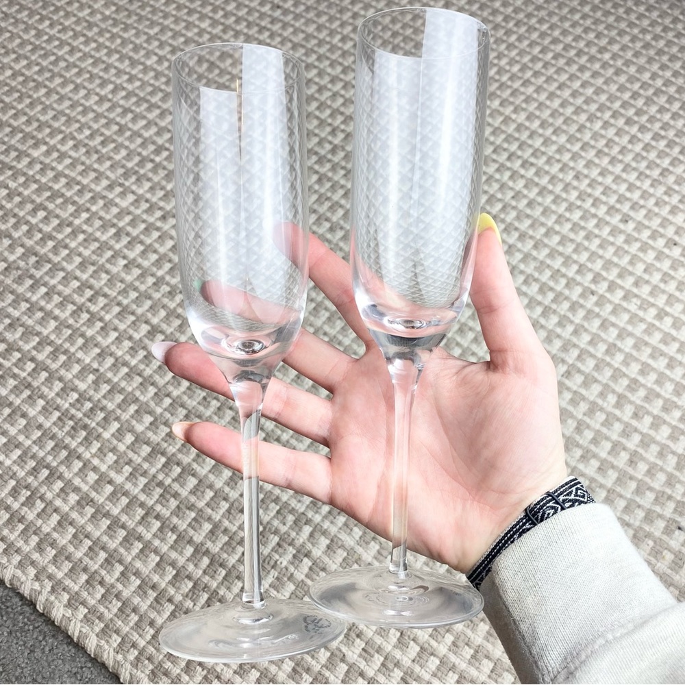 Tiffany & Co. Crystal Glass Champagne Flutes
